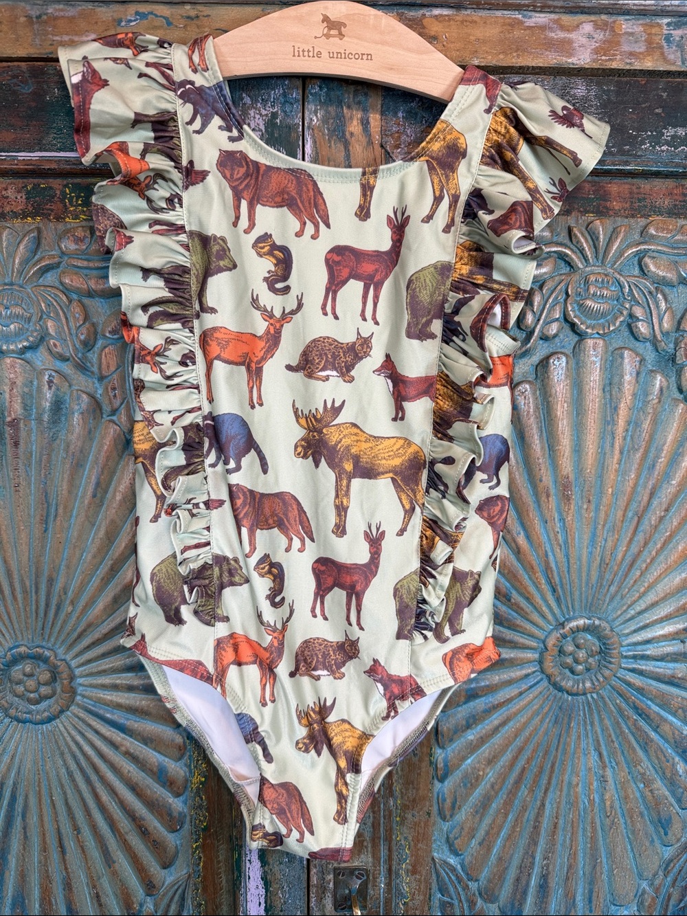 Kate Quinn Organics swimsuit wild animal print
